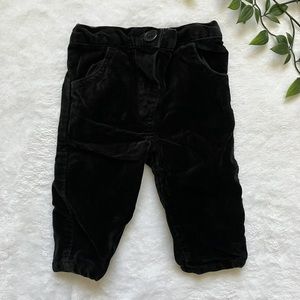 Carter’s Baby Velvet Pants 6M Black Button Waist Cotton | Dressy Holiday | VGUC